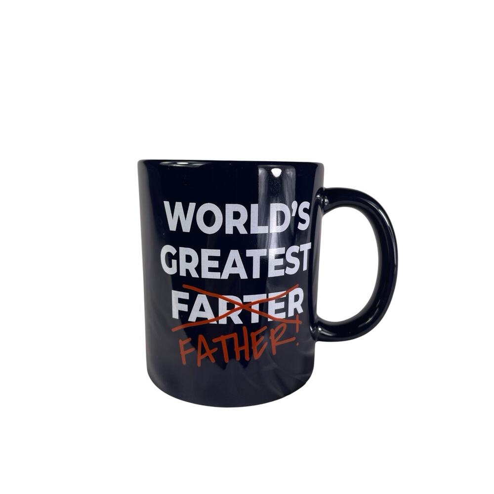 World's Greatest Father Mug Funny Dad Coffee Cup Black Red Lettering Gift